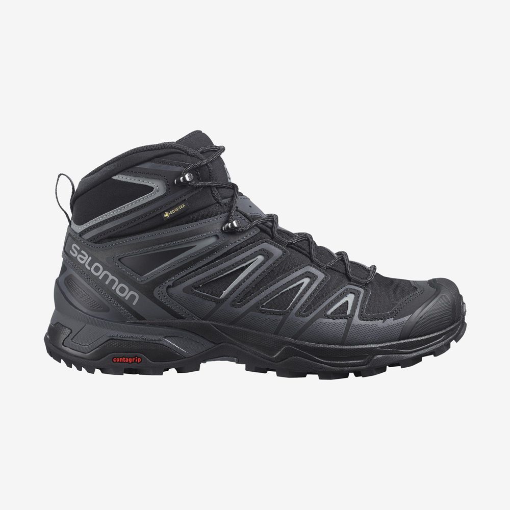 Bottes De Randonnée Salomon Homme Noir - Salomon X ULTRA 3 MID GORE-TEX - France (7481-CRJDI)